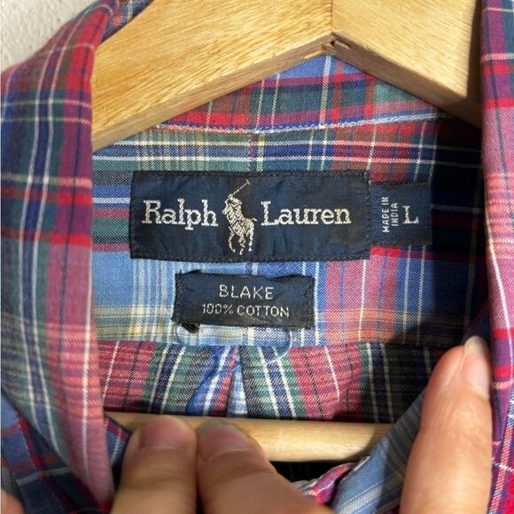 Ralph Lauren Blake short sleeve button down shirt men’s size large blue - Picture 4 of 5